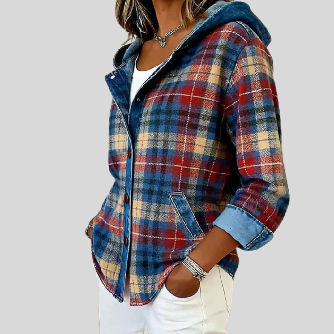 ROSALBA™ | Sovracamicia a Quadri con Cappuccio