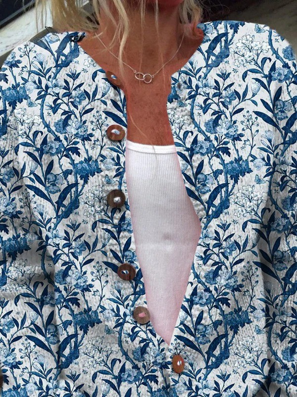 TERESA™ | Cardigan Floreale con Bottoni