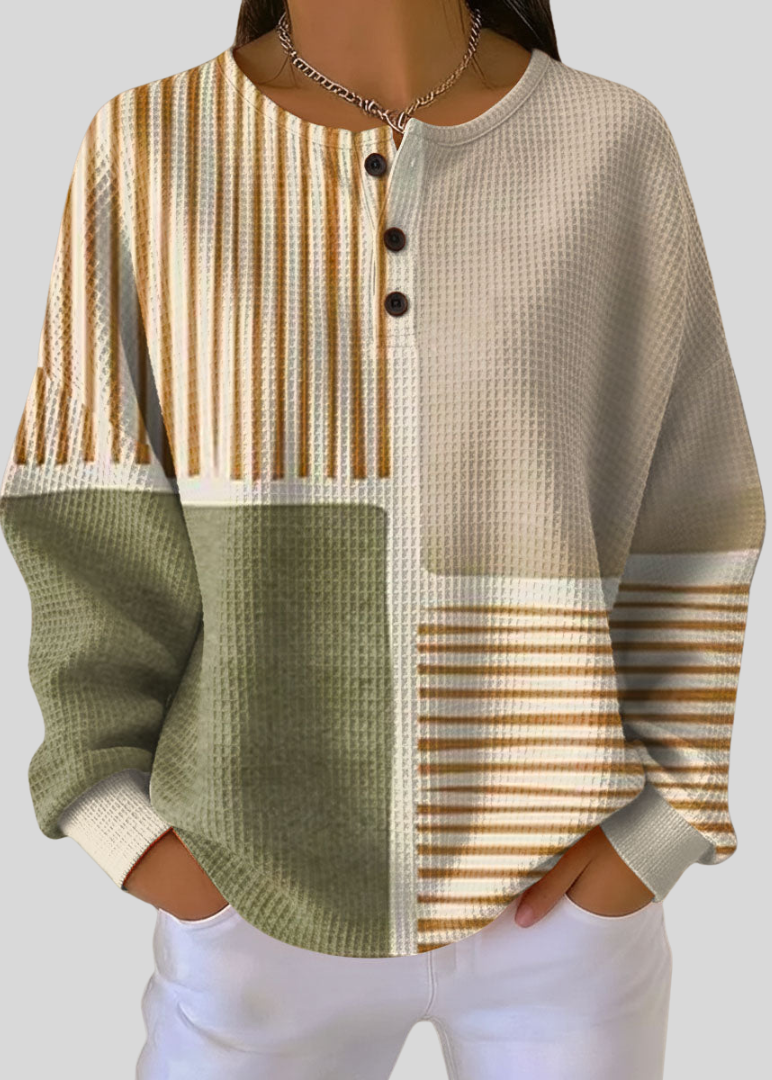 ASSUNTA™ | Felpa Goffrata con Collo Henley
