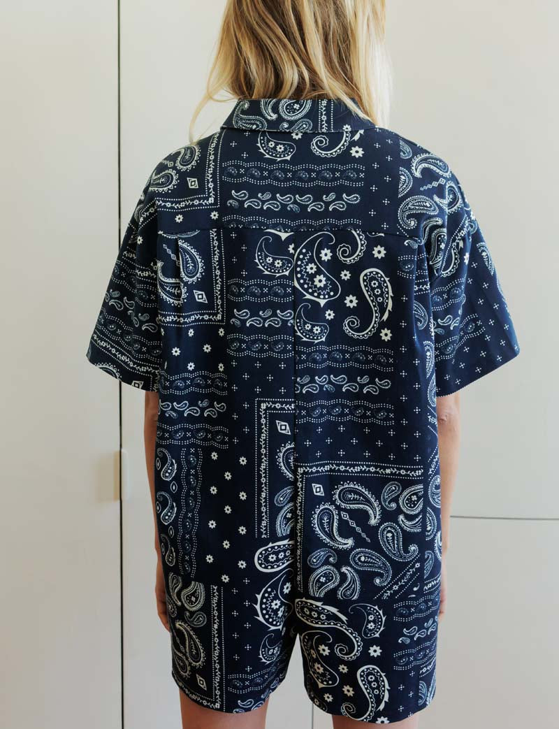 Tuta corta blu navy con bandana Laga