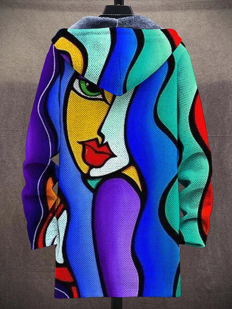LUISELLA™ | Cardigan con Cappuccio Fantasia Blu