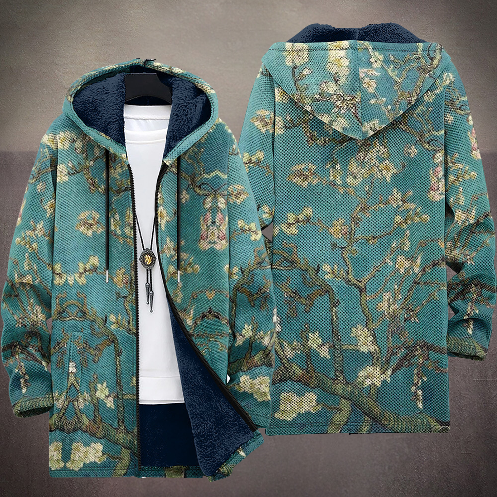 CLORINDA™ | Cardigan con Cappuccio Petrolio e Oro