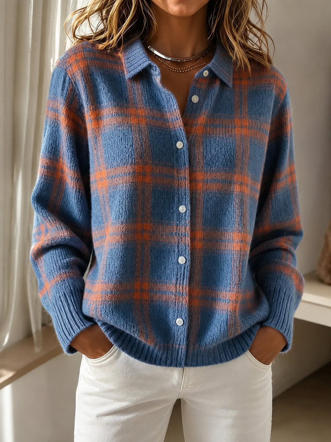 FRANCA™ | Cardigan in Maglia a Quadri