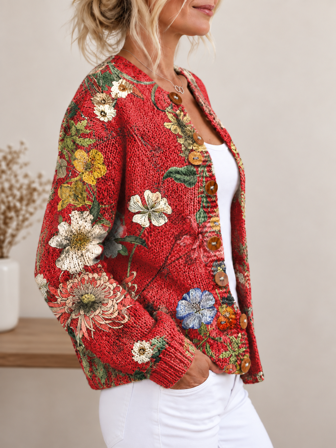 GIOVANNA™ | Cardigan Vintage con Stampa Floreale