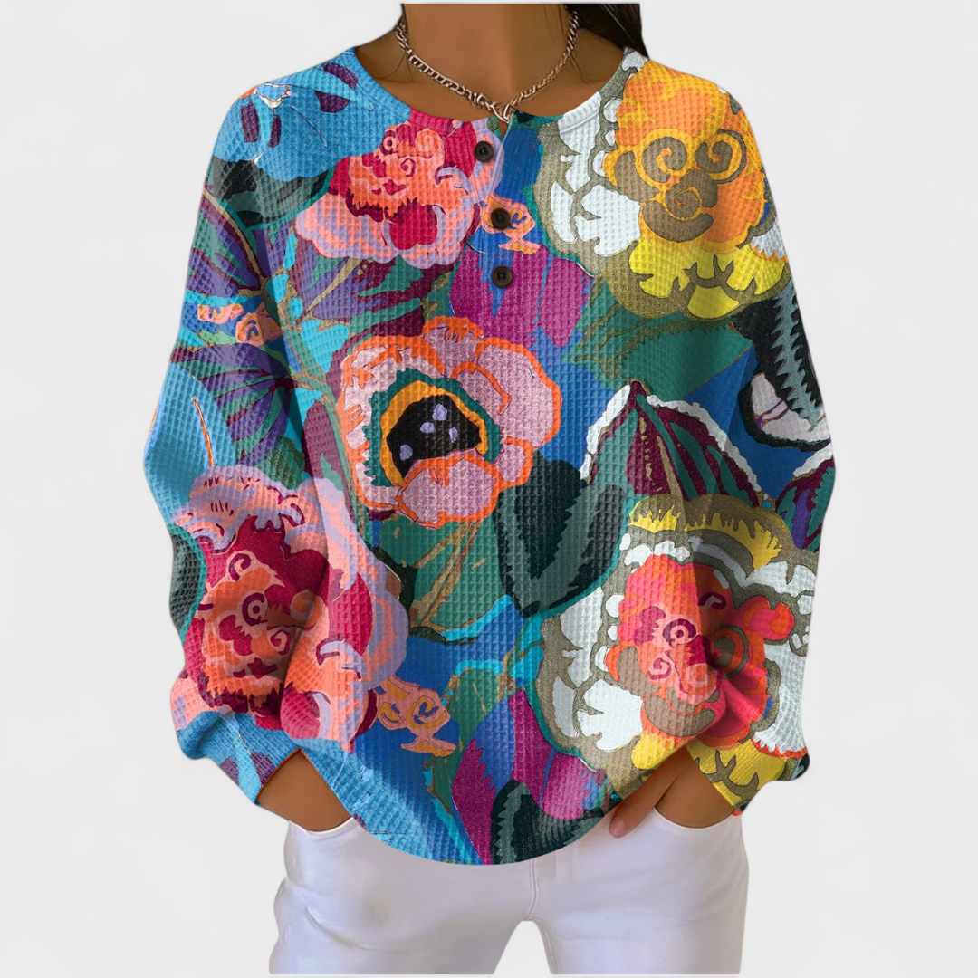 MADDALENA™ | Maglione a Grandi Fiori Multicolore