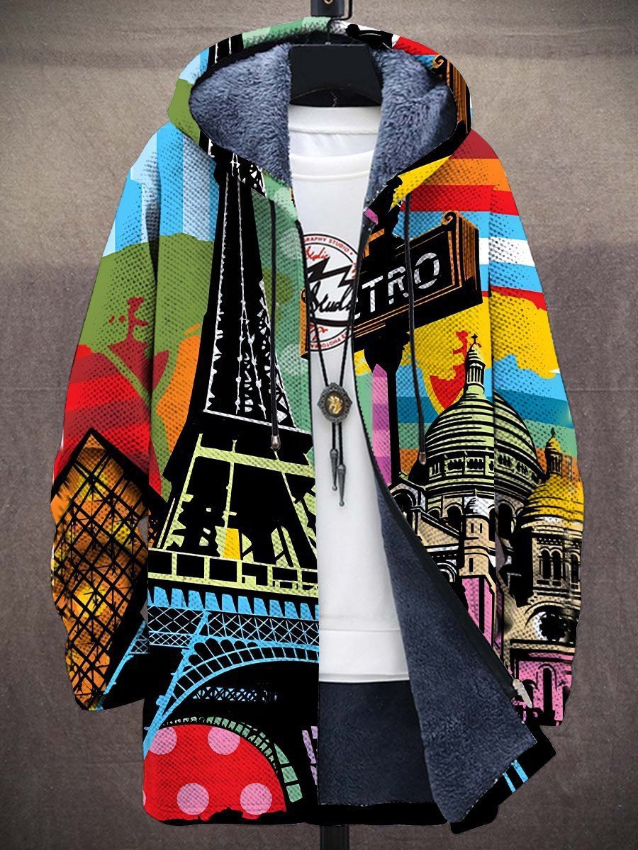 FOSCA™ | Giacca con Cappuccio e Zip Nero Multicolore