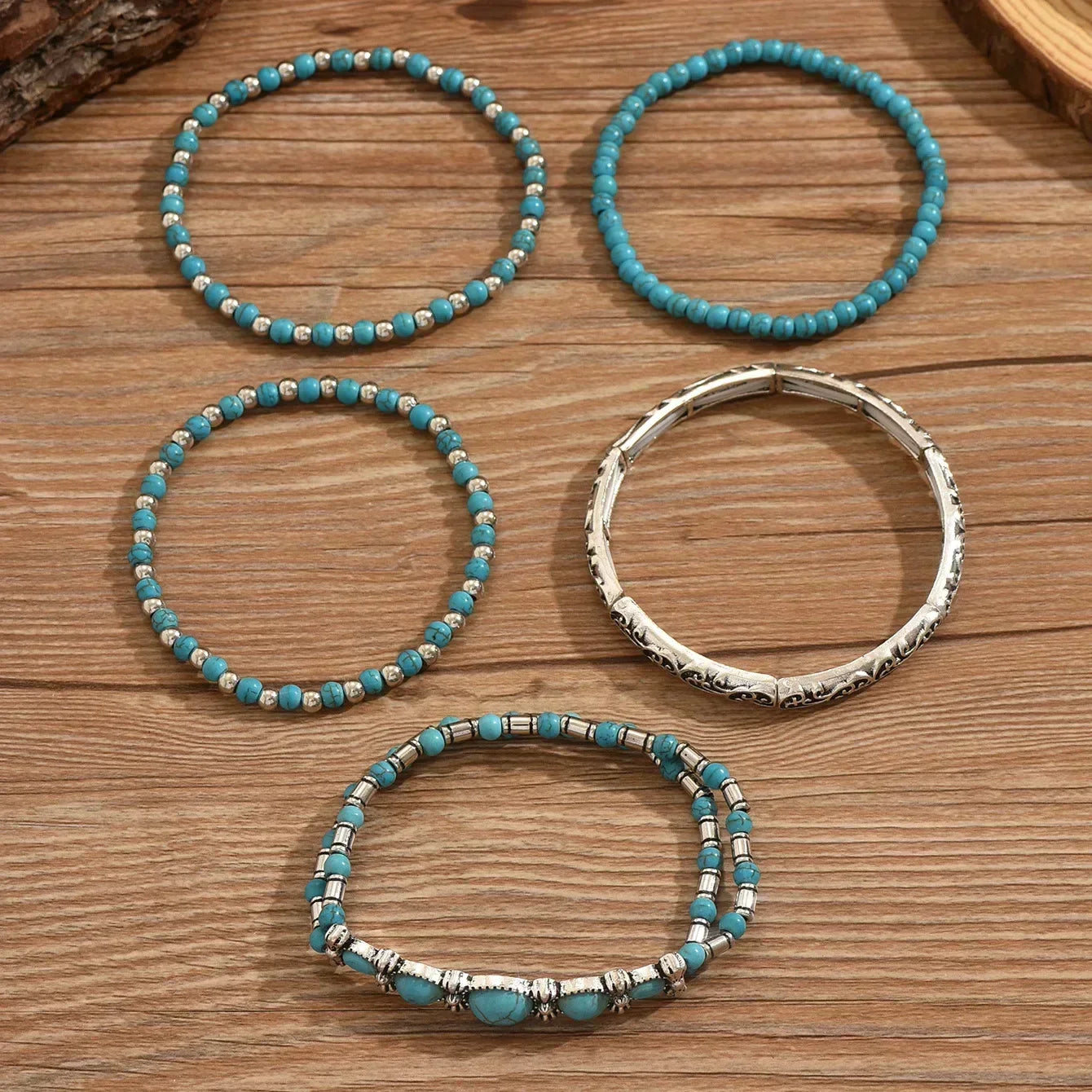 RAIMONDA | Set di Bracciali con Perline Turchesi