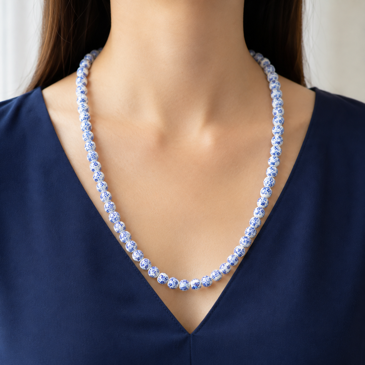 Collana Lunga in Ceramica di Maiolica