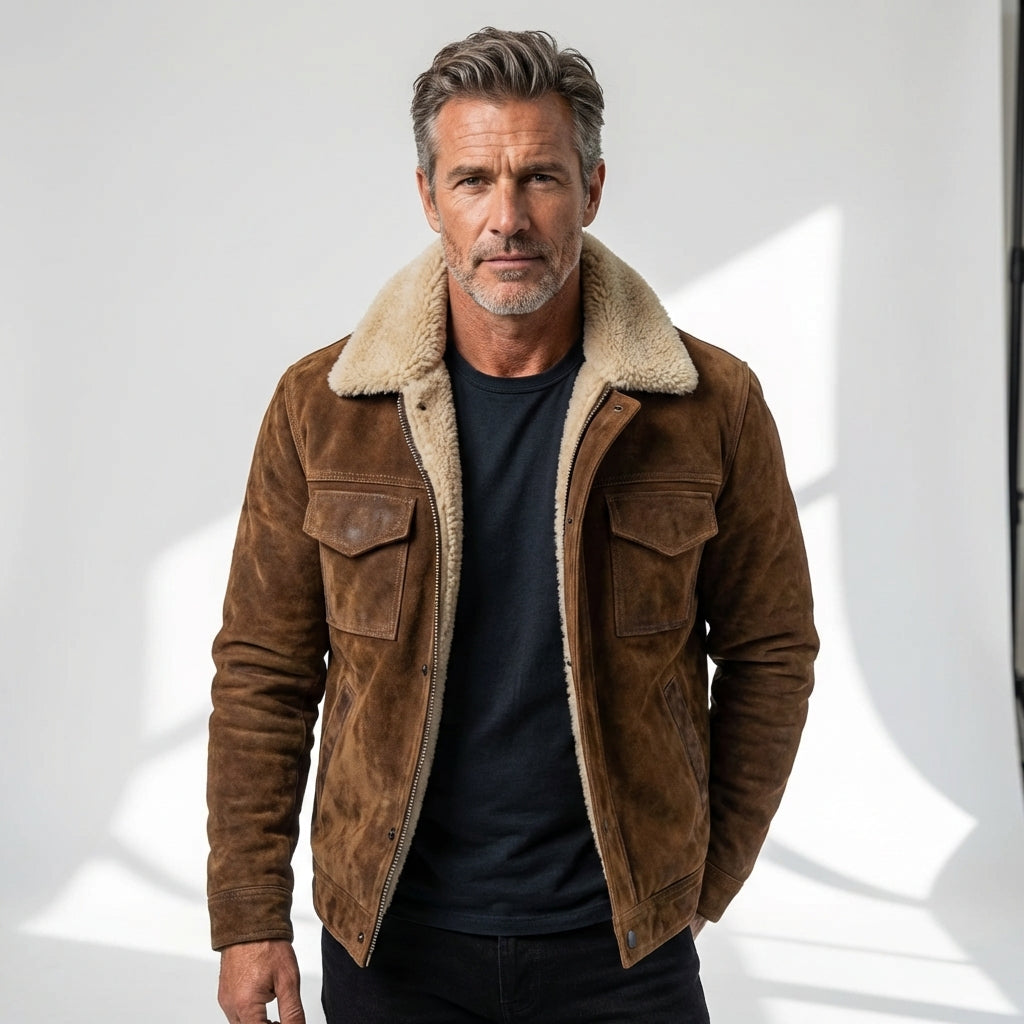 ANGELO | Giacca in Pelle con Sherpa