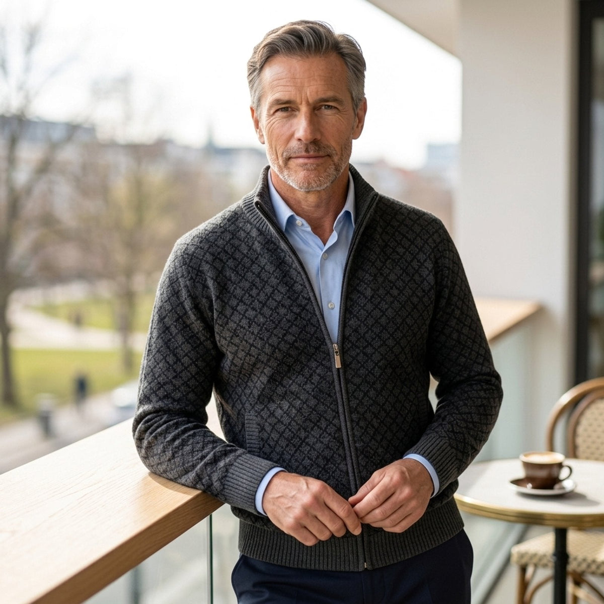 MASSIMO | Maglione con Zip e Collo Alto
