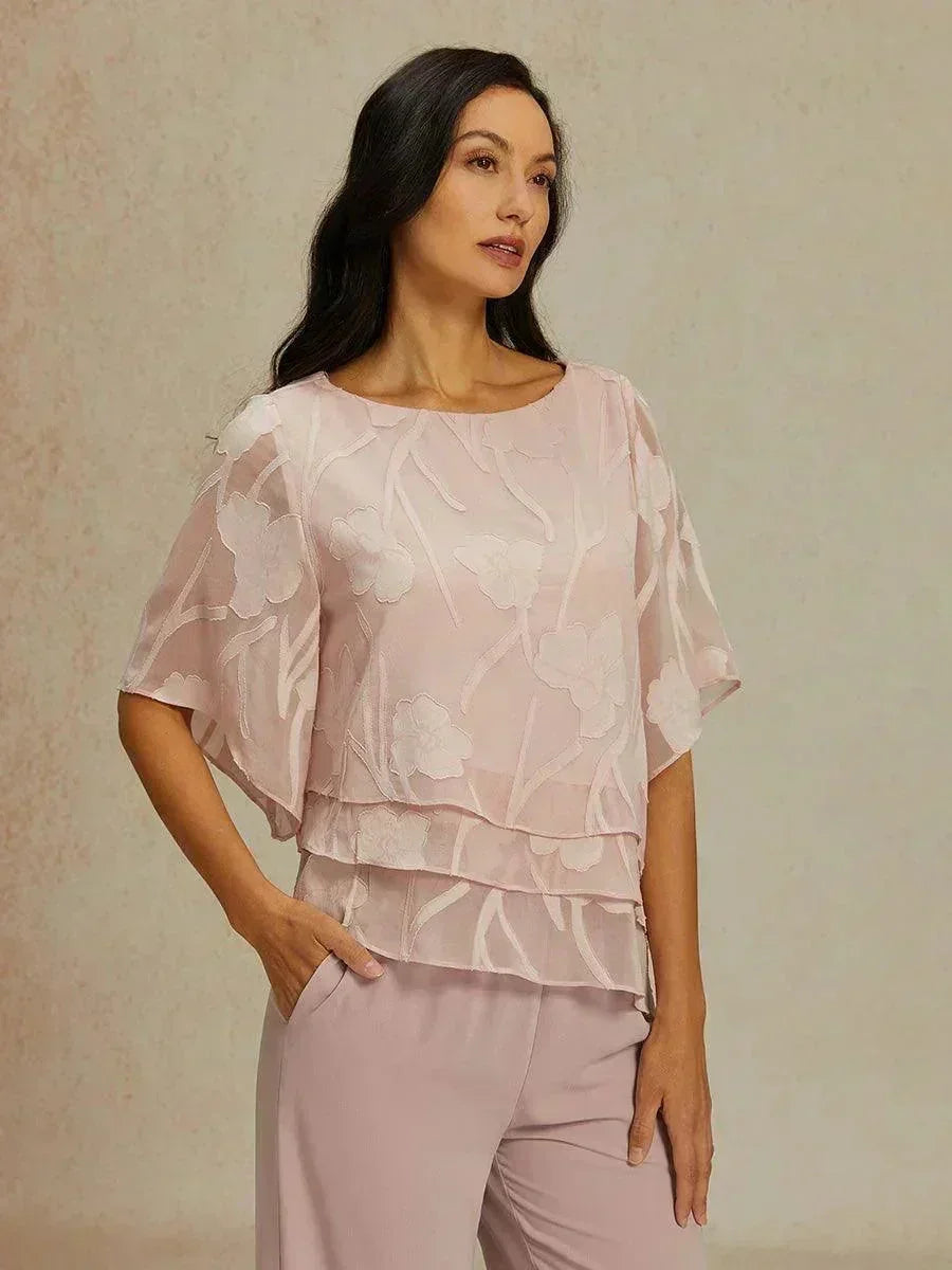 BLUSA FLOREALE IN CHIFFON