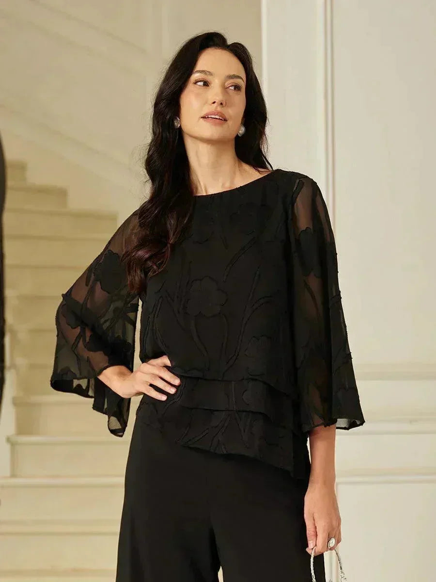 BLUSA FLOREALE IN CHIFFON
