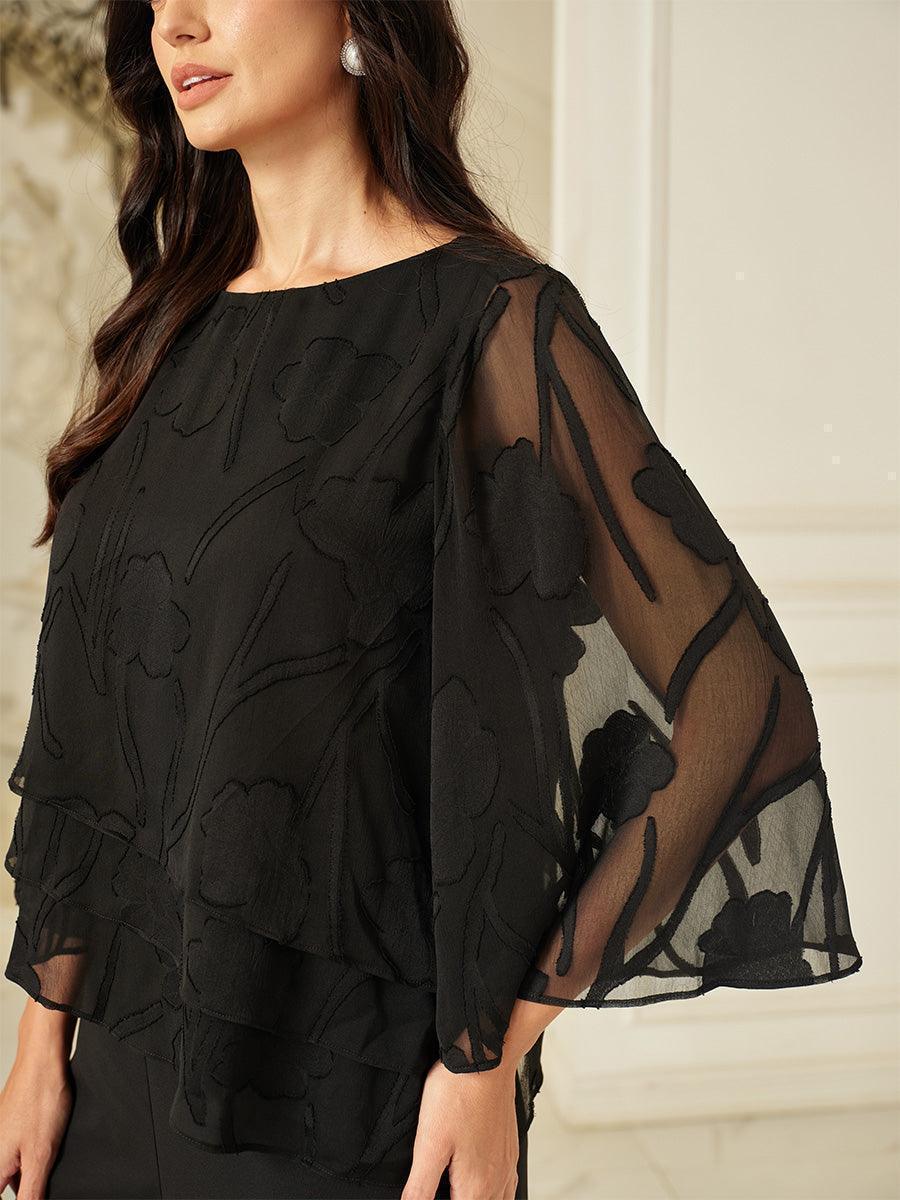 BLUSA FLOREALE IN CHIFFON