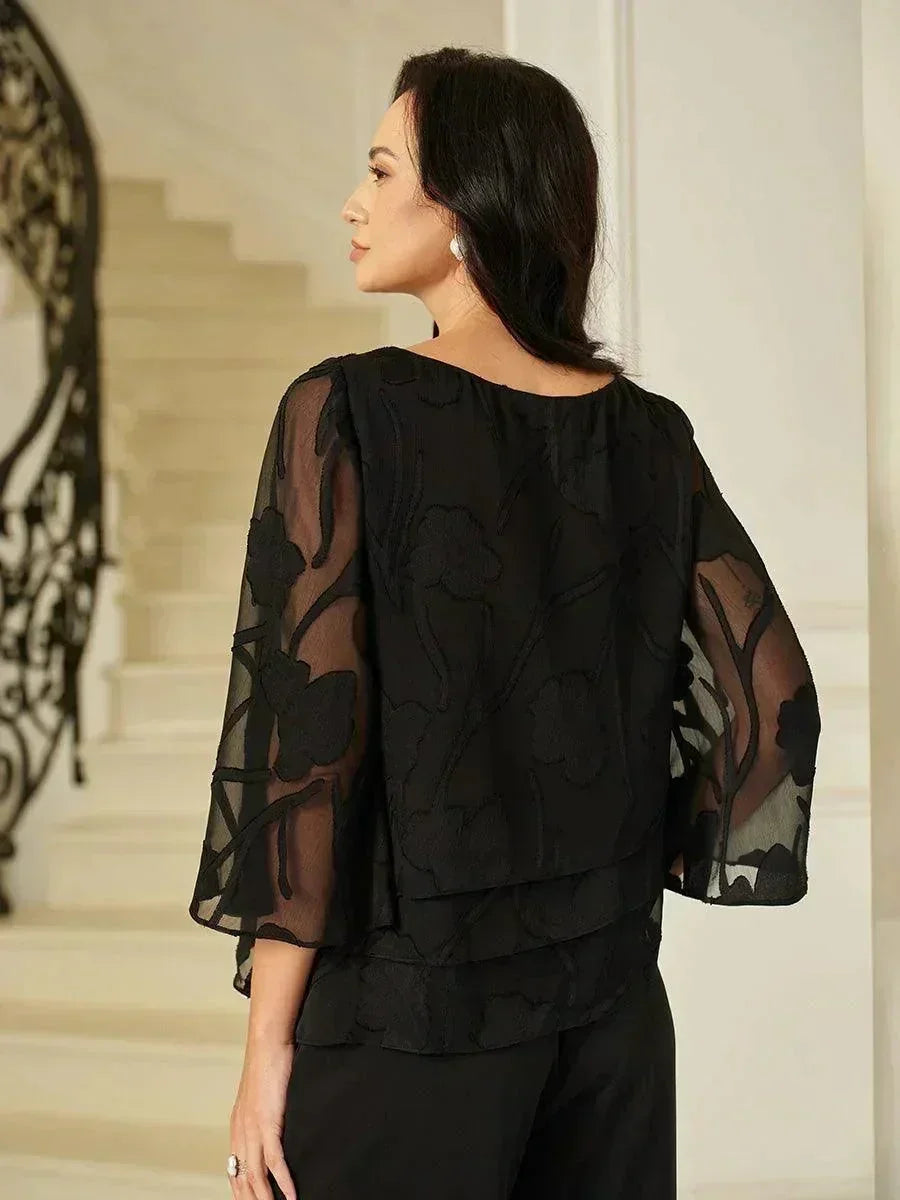 BLUSA FLOREALE IN CHIFFON