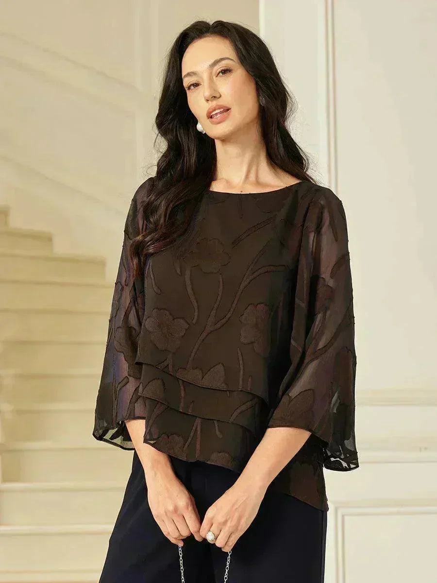 BLUSA FLOREALE IN CHIFFON