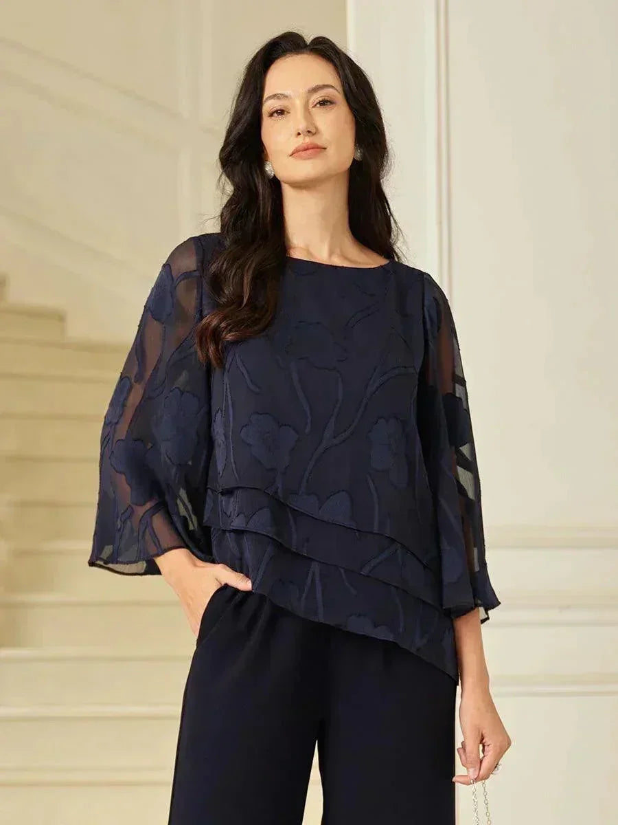 BLUSA FLOREALE IN CHIFFON