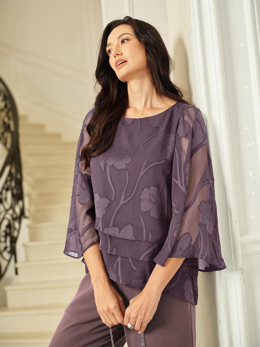BLUSA FLOREALE IN CHIFFON