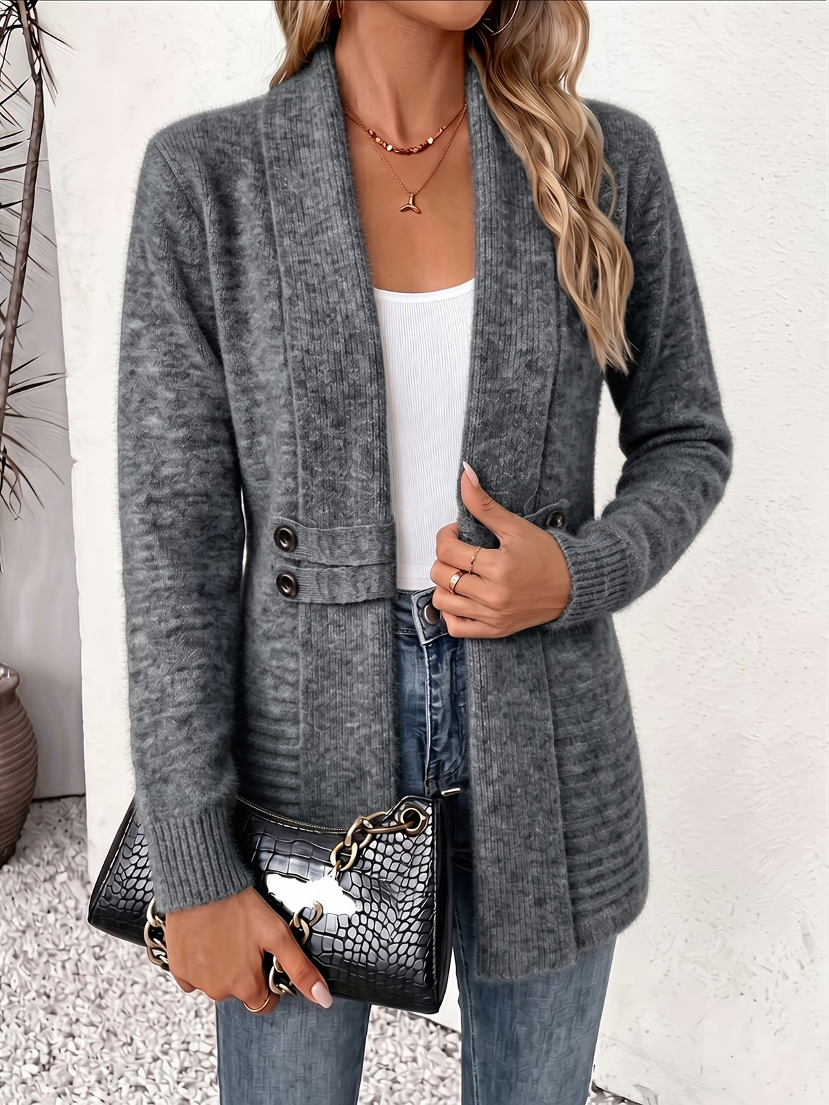 ROSSELLA™ | Cardigan Aperto con Vita Sagomata
