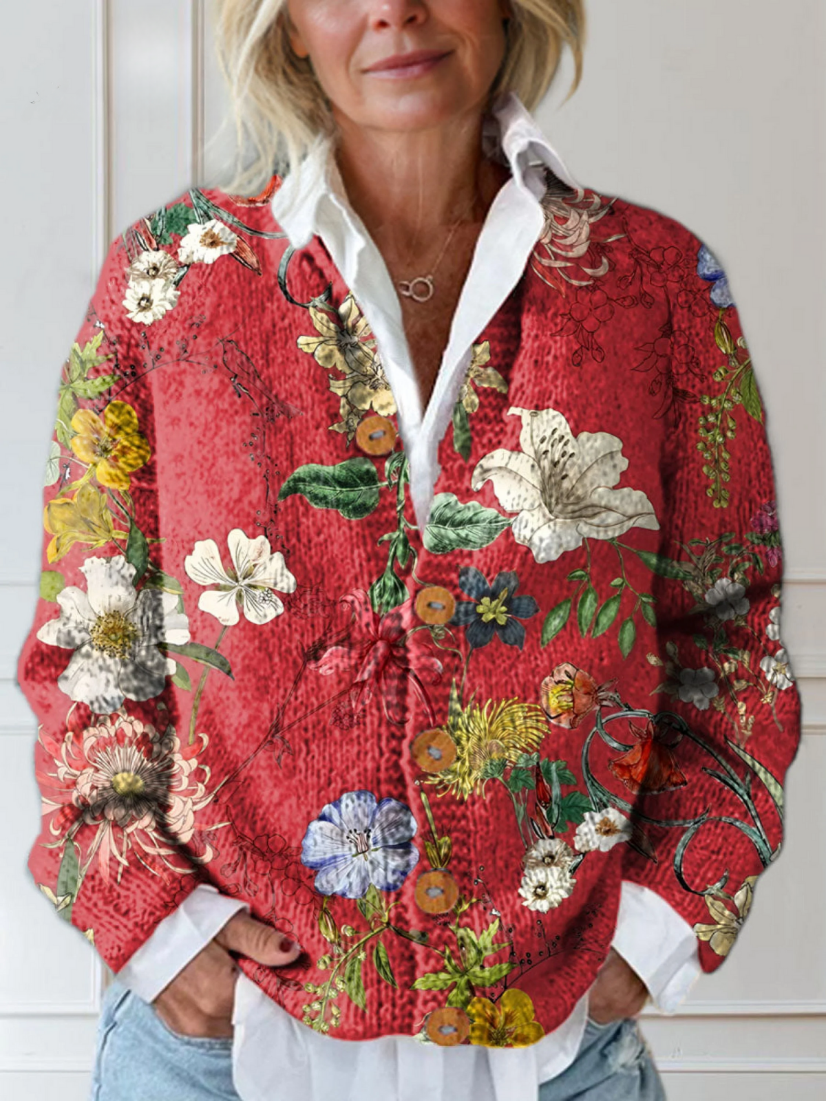 GIOVANNA™ | Cardigan Vintage con Stampa Floreale