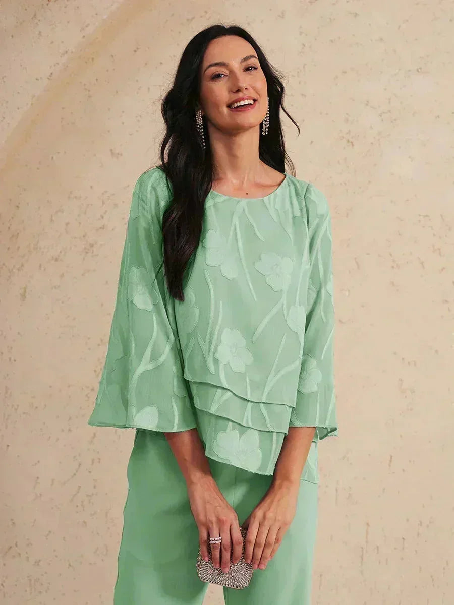 BLUSA FLOREALE IN CHIFFON