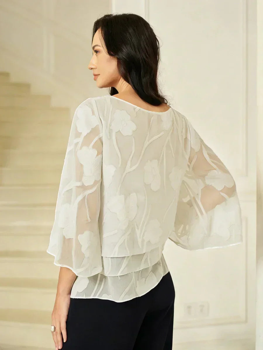 BLUSA FLOREALE IN CHIFFON