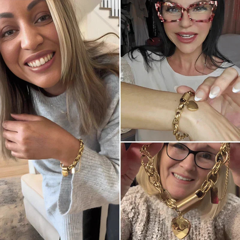 MARISTELLA | Bracciale con Ciondolo a Cuore Dorato