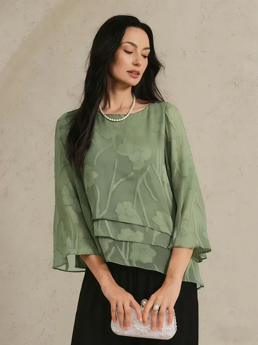 BLUSA FLOREALE IN CHIFFON