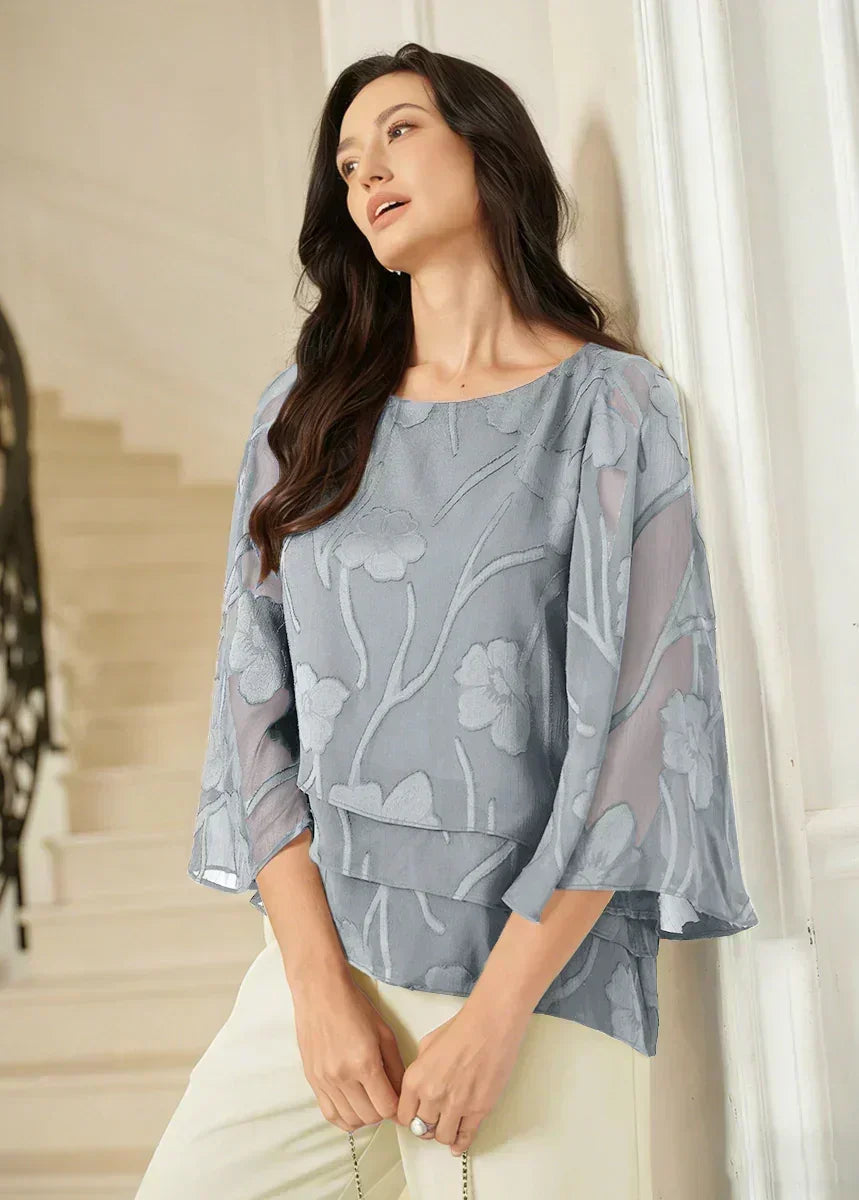 BLUSA FLOREALE IN CHIFFON