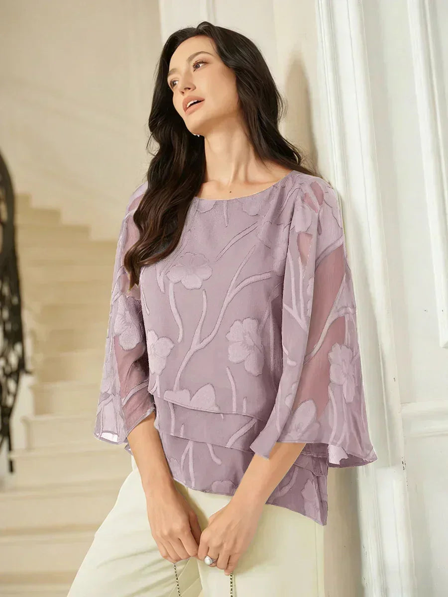 BLUSA FLOREALE IN CHIFFON