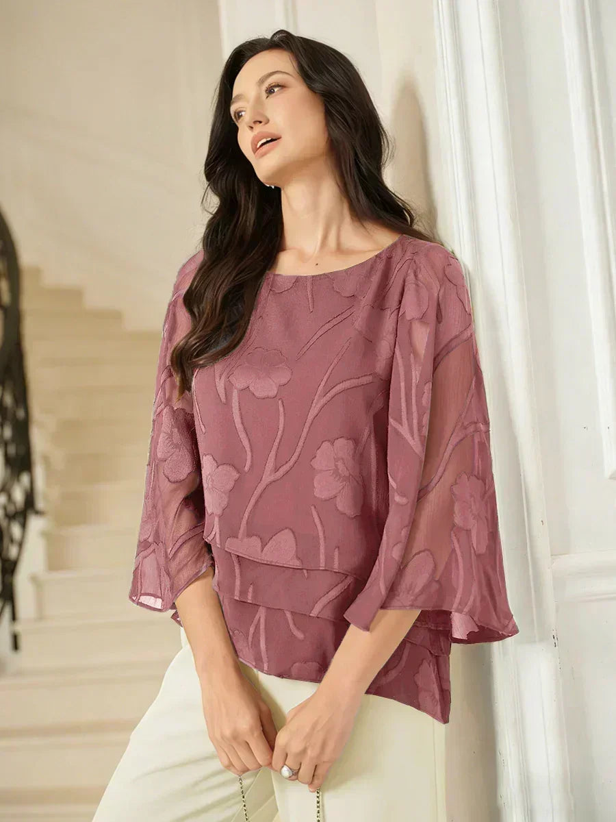 BLUSA FLOREALE IN CHIFFON