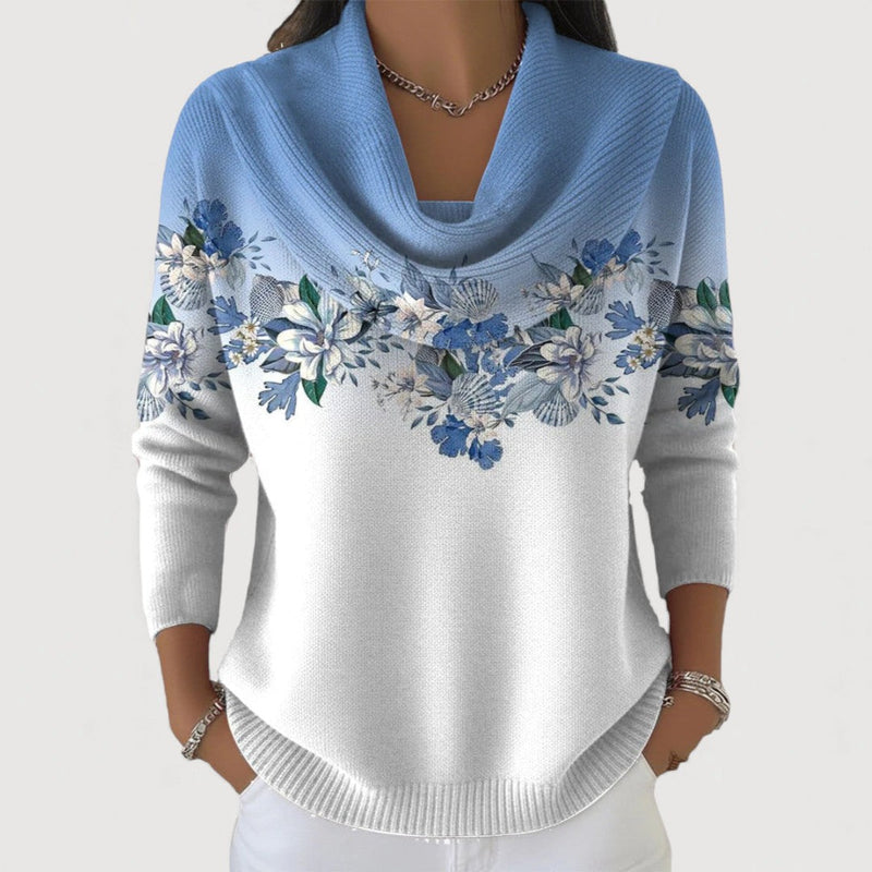 ALBINA™ | Maglione Floreale con Collo Alto
