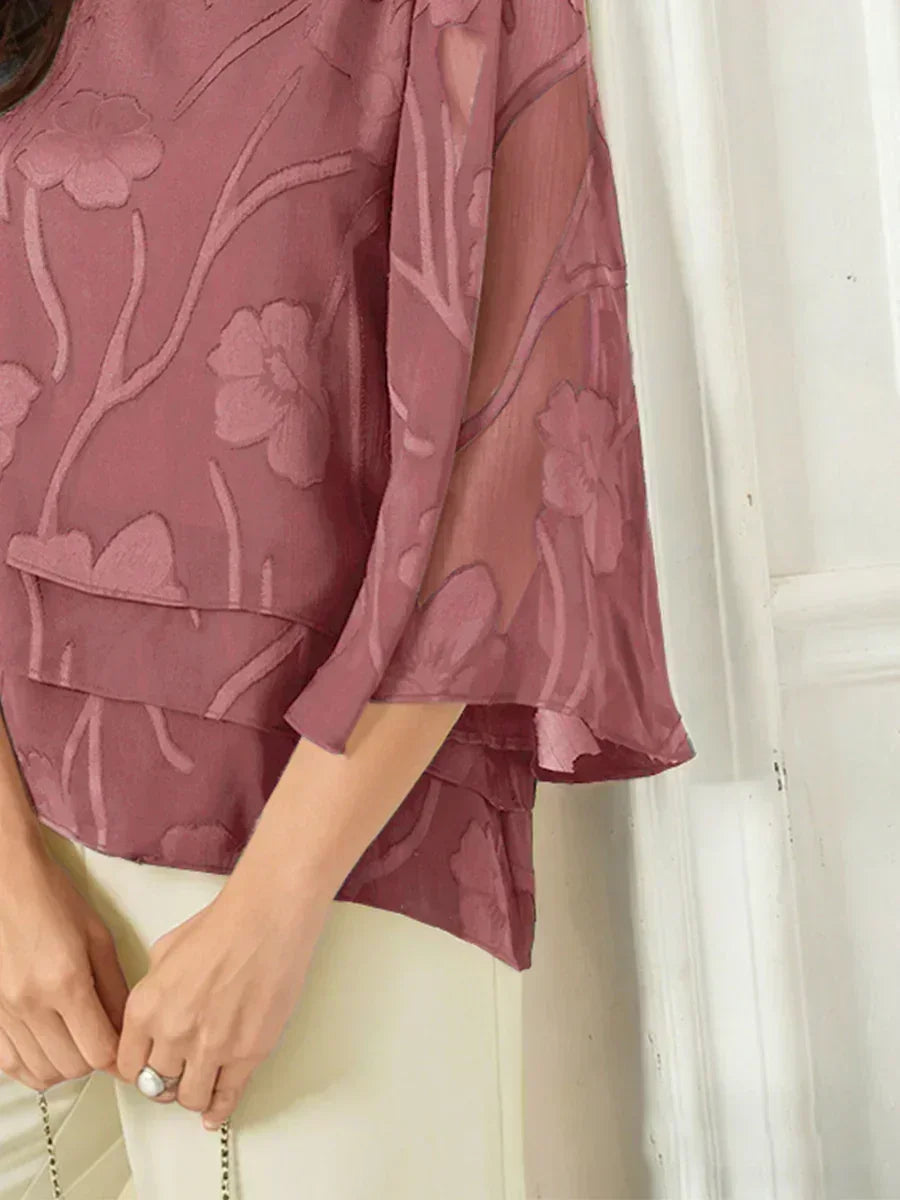 BLUSA FLOREALE IN CHIFFON