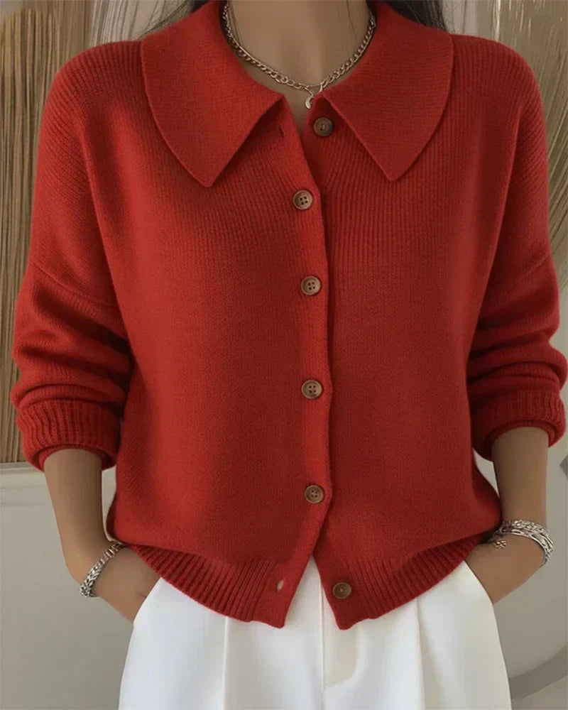 VELIA™ | Cardigan con Colletto a Camicia