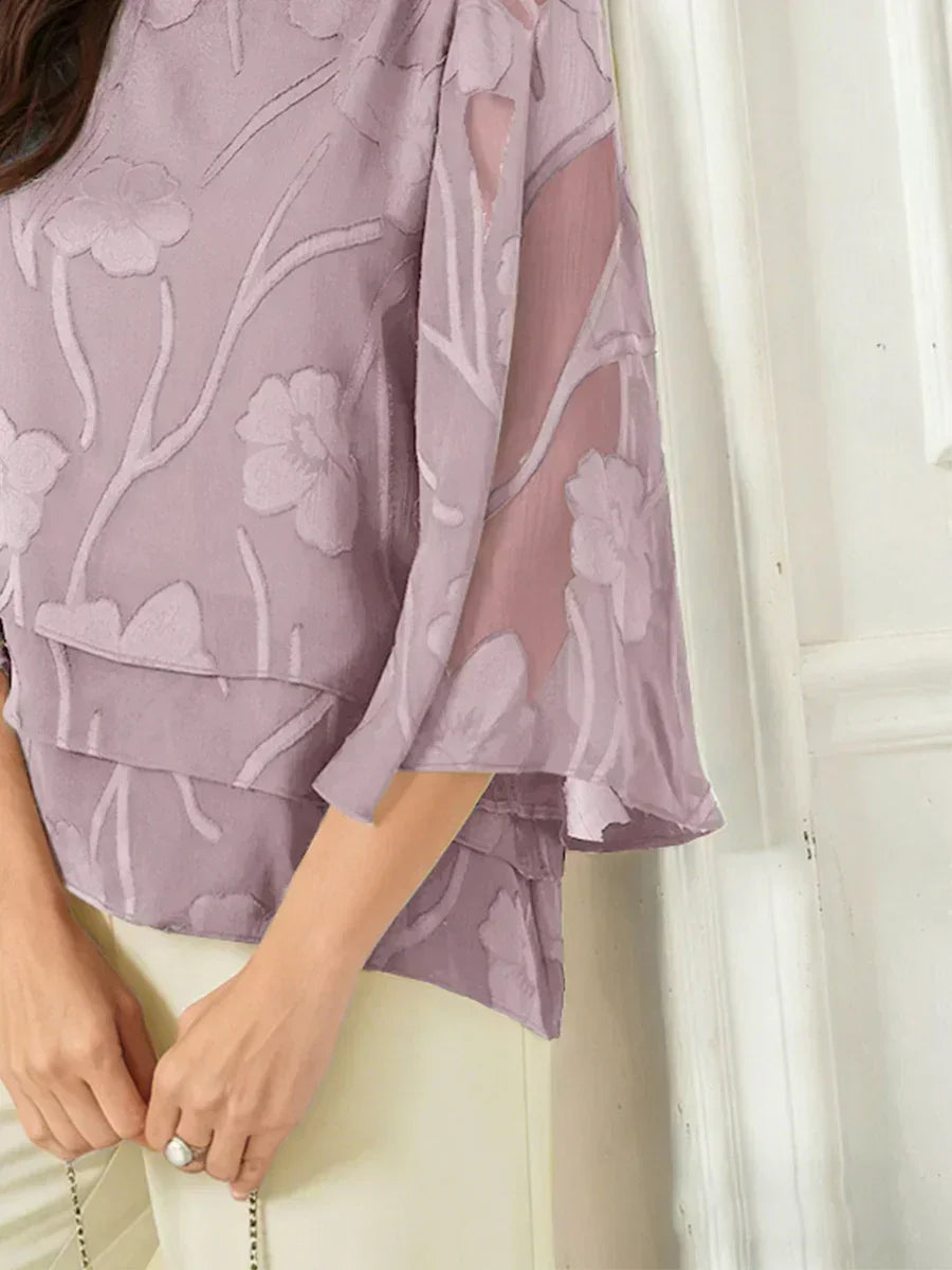 BLUSA FLOREALE IN CHIFFON