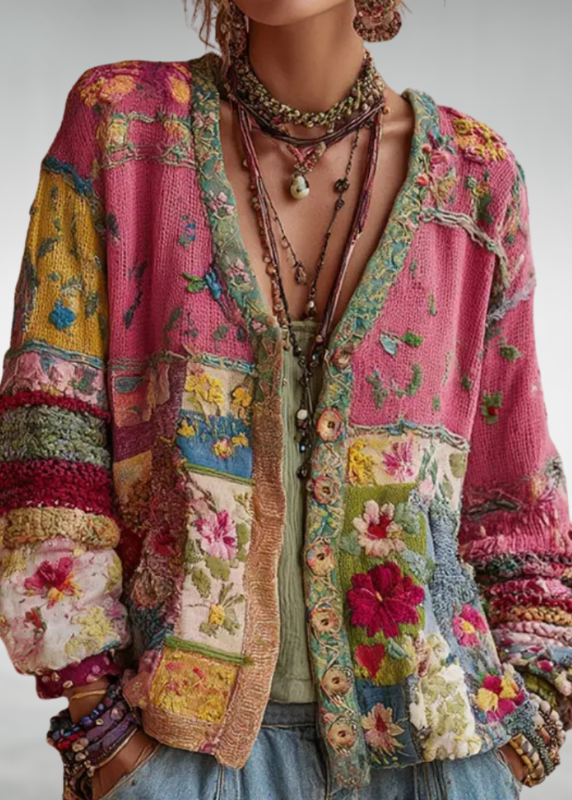 OTTAVIA™ | Cardigan Patchwork a Fiori