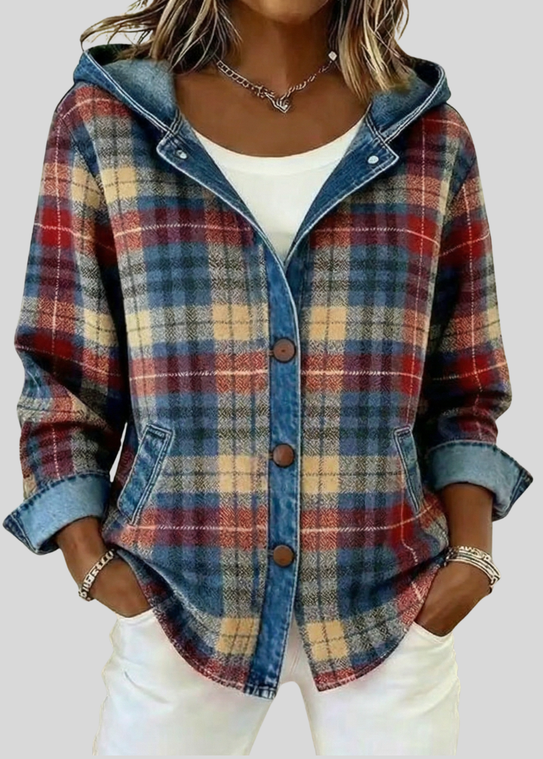 SERENA™ | Camicia-Giacca a Quadri con Cappuccio