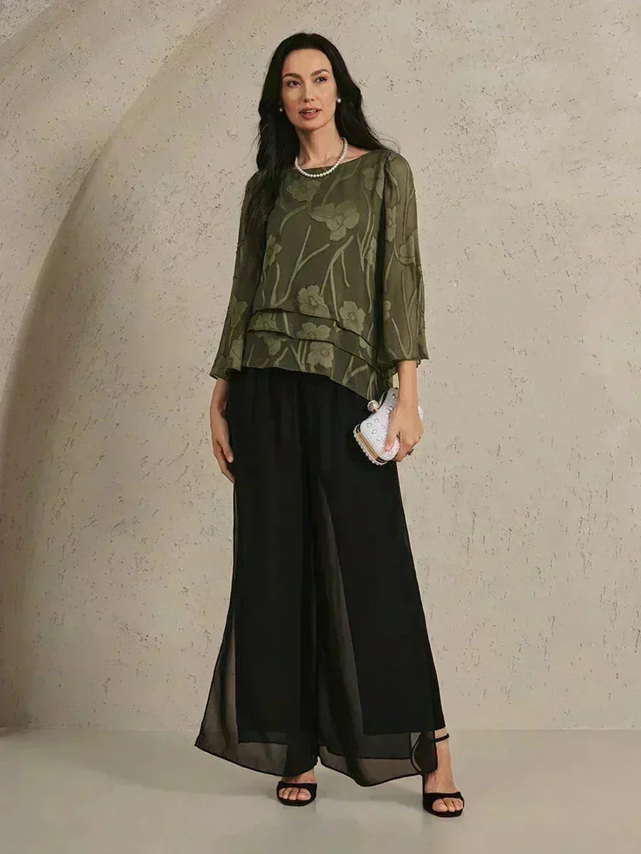 BLUSA FLOREALE IN CHIFFON