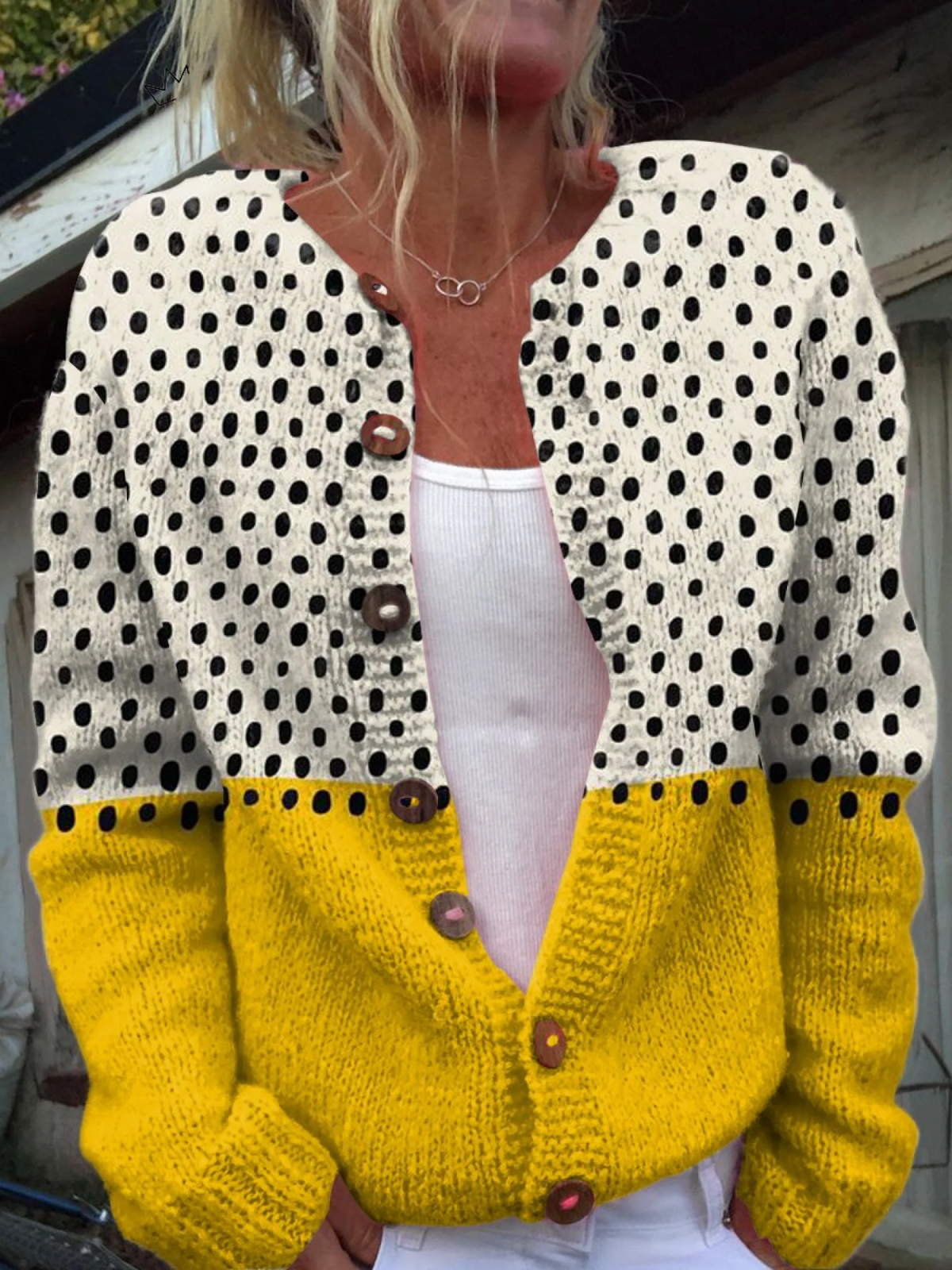ANTONELLA™ | Cardigan bicolore in maglia morbida