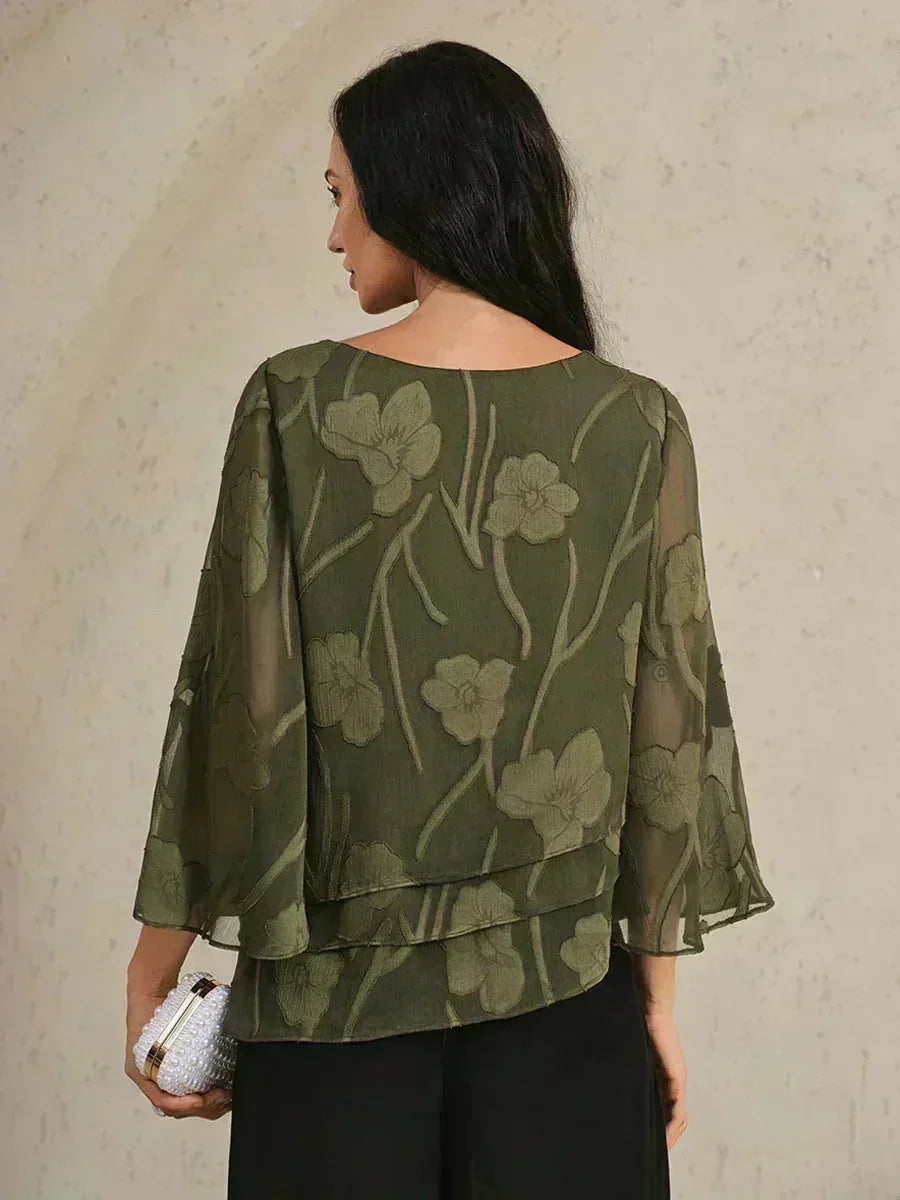 BLUSA FLOREALE IN CHIFFON