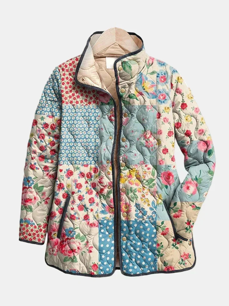 NOEMI™ | Giacca Trapuntata Patchwork Floreale