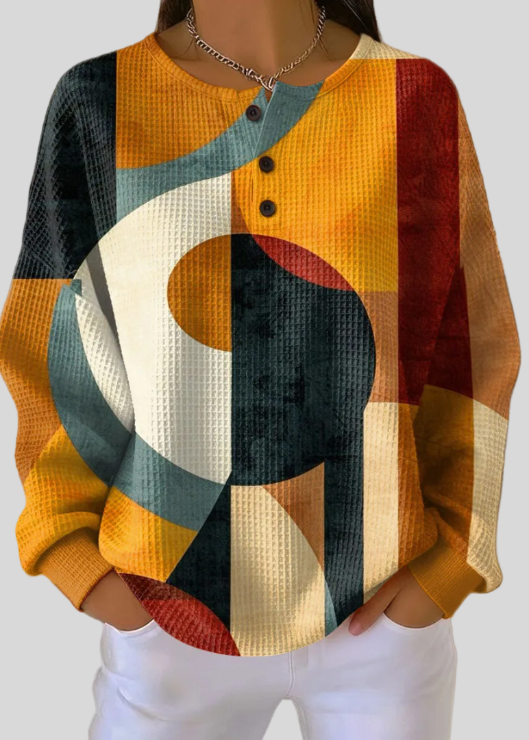 LAVINIA™ | Felpa Goffrata Fantasia Geometrica