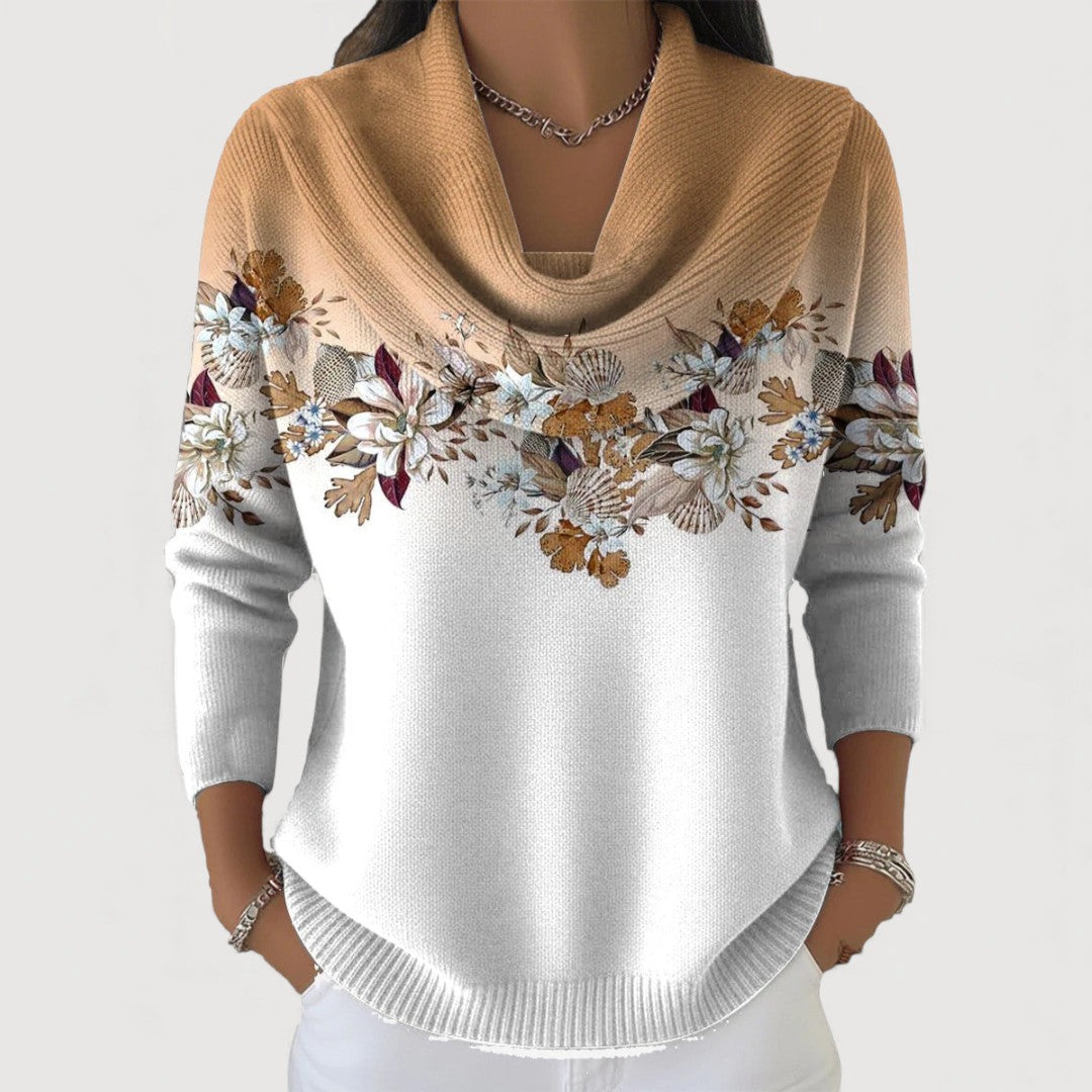 ALBINA™ | Maglione a Collo Alto Floreale