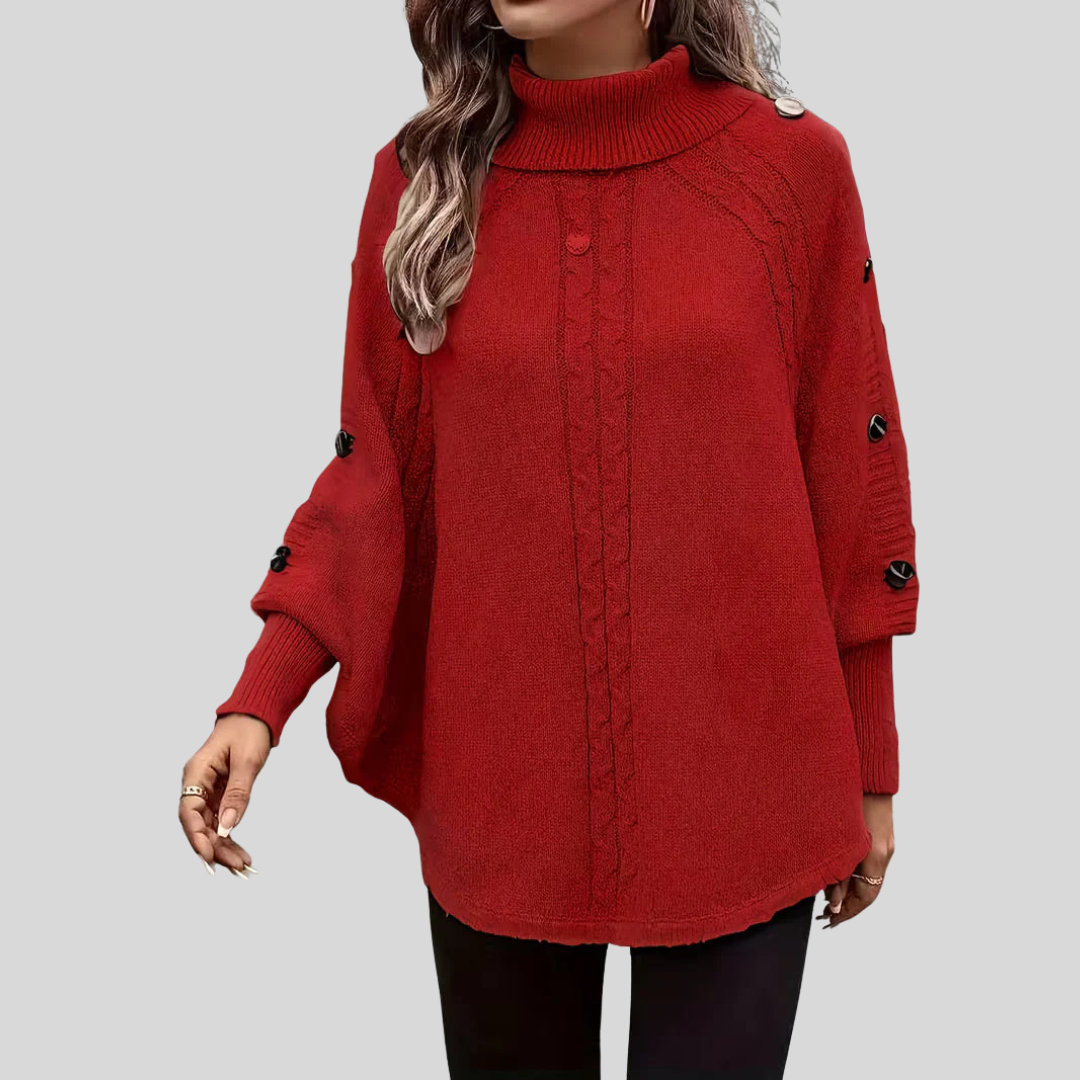 ANGELA™ | Maglione a Trecce con Collo Alto