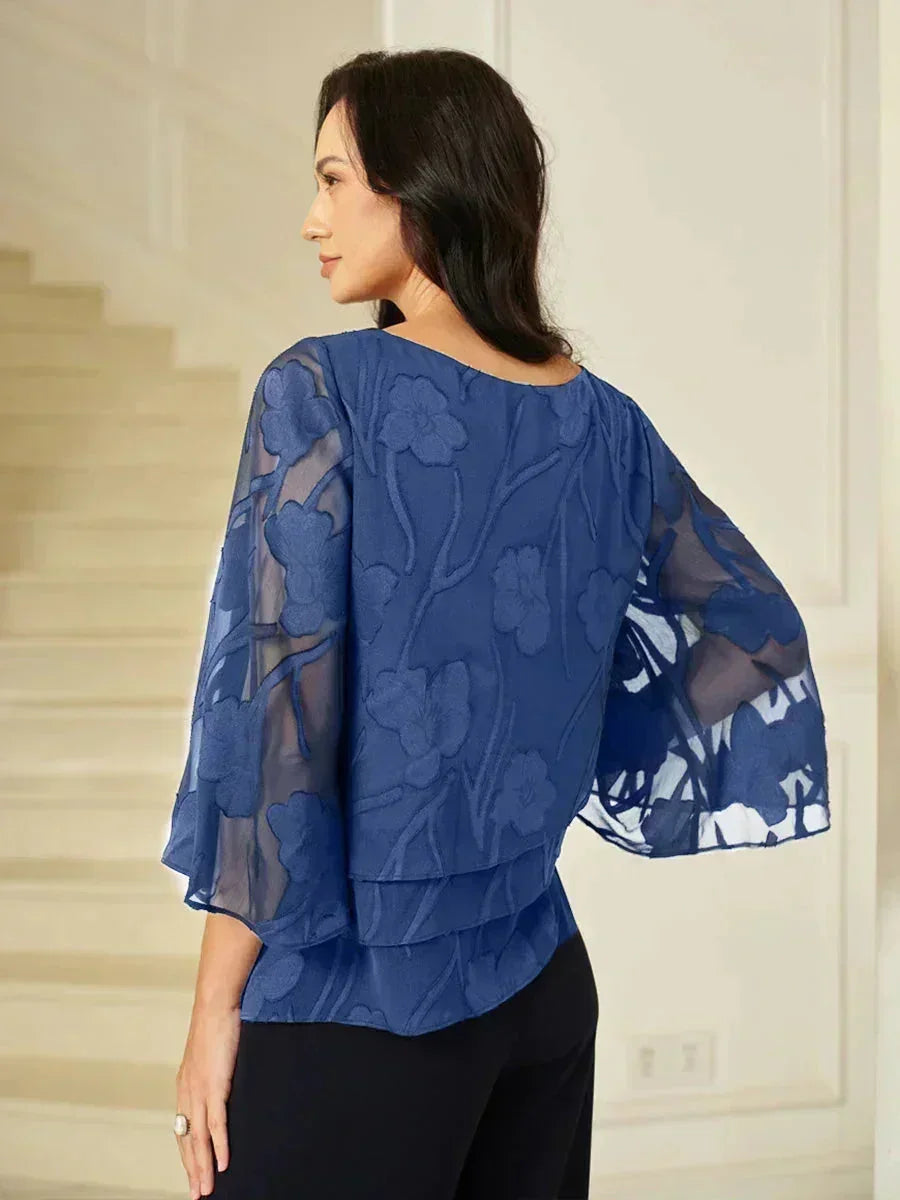 BLUSA FLOREALE IN CHIFFON