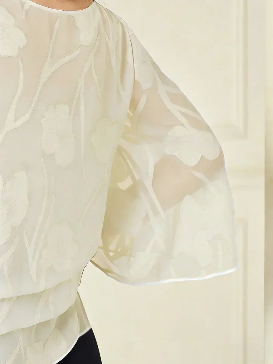 BLUSA FLOREALE IN CHIFFON