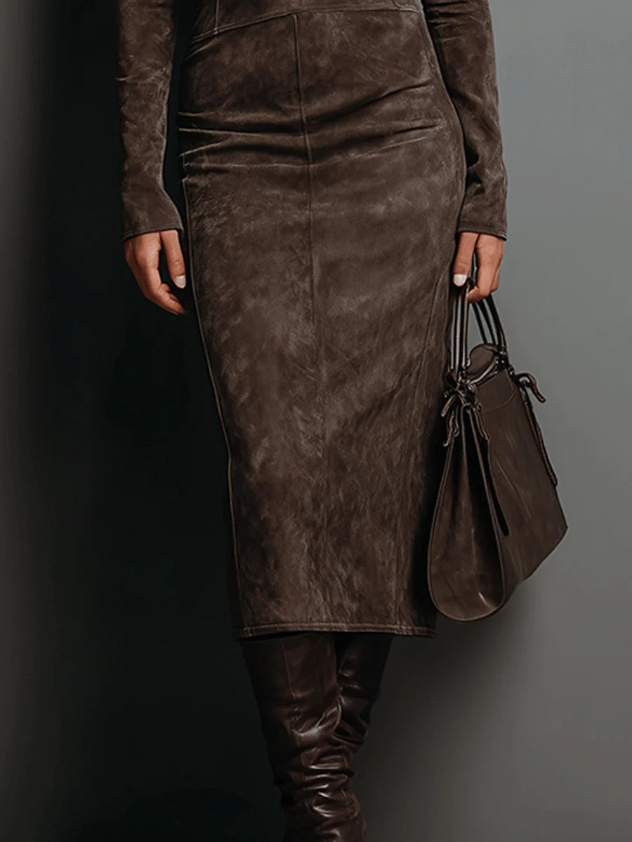 ANTONIETTA™ | Abito Midi con Collo Alto Strutturato