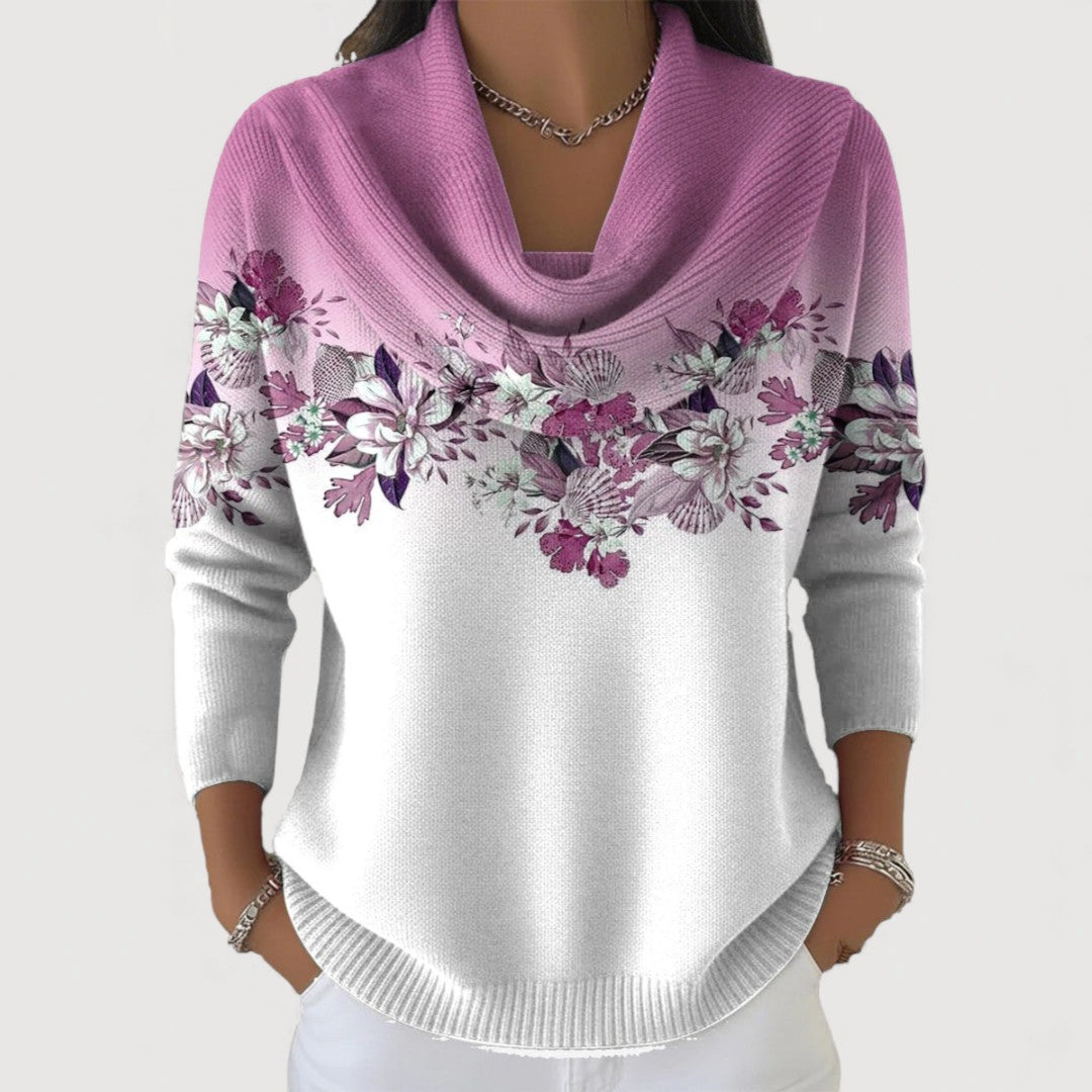 ALBINA™ | Maglione a Collo Alto Floreale