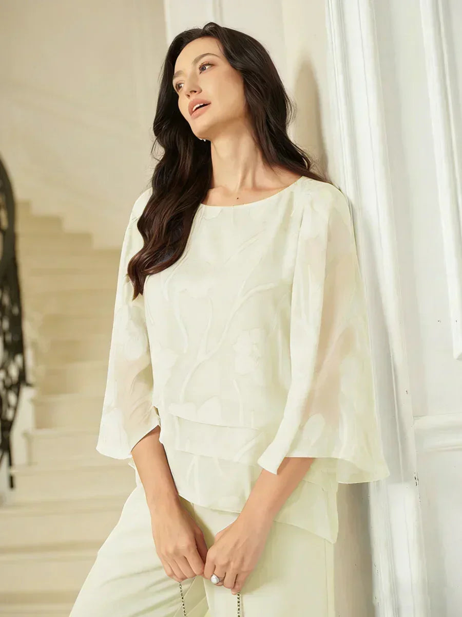 BLUSA FLOREALE IN CHIFFON