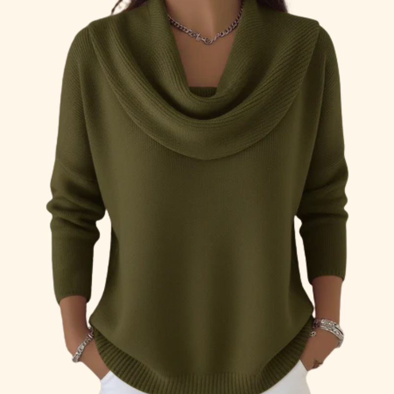GIOIA™ | Maglione con Collo Drappeggiato