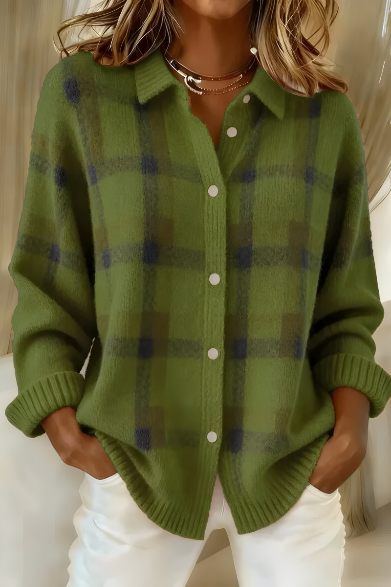 CANDIDA™ | Cardigan a Quadri con Bottoni